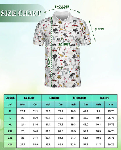 Cute Dog Hawaiian Polo Shirt – Beach Surf Style | Netecom