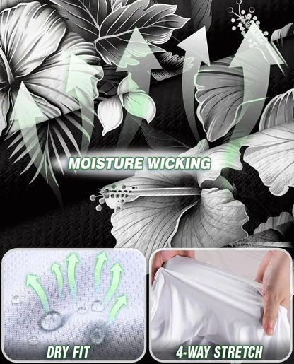 Black And White Hibiscus Polynesian Sleeveless Polo Shirt for Women | Netecom