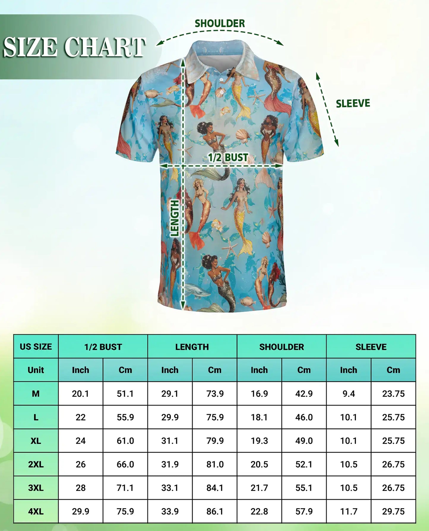 Mermaid Ocean Hawaiian Polo Shirt – Beach Style | Netecom