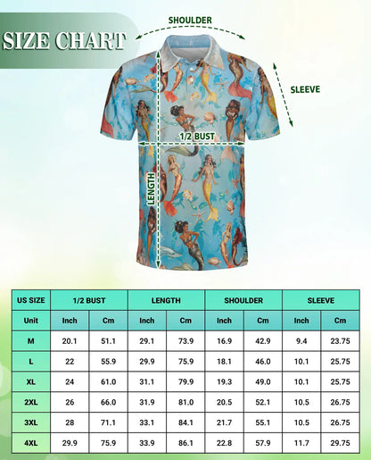 Mermaid Ocean Hawaiian Polo Shirt – Beach Style | Netecom