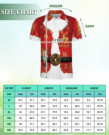 Santa Claus Christmas Polo Shirt for Men | Netecom