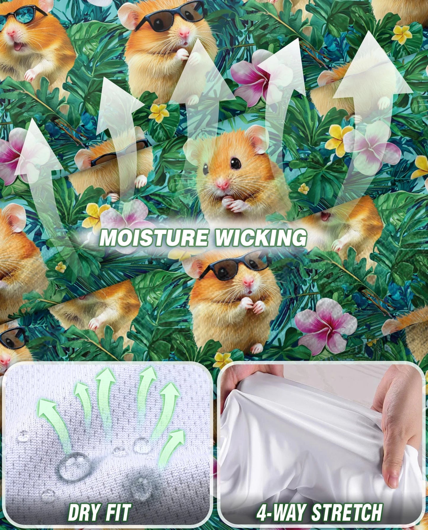 Hamster Tropical Sleeveless Polo Shirt for Women | Netecom
