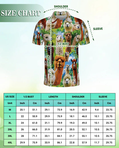 Alpaca Llama 3D Polo Shirt for Men | Netecom