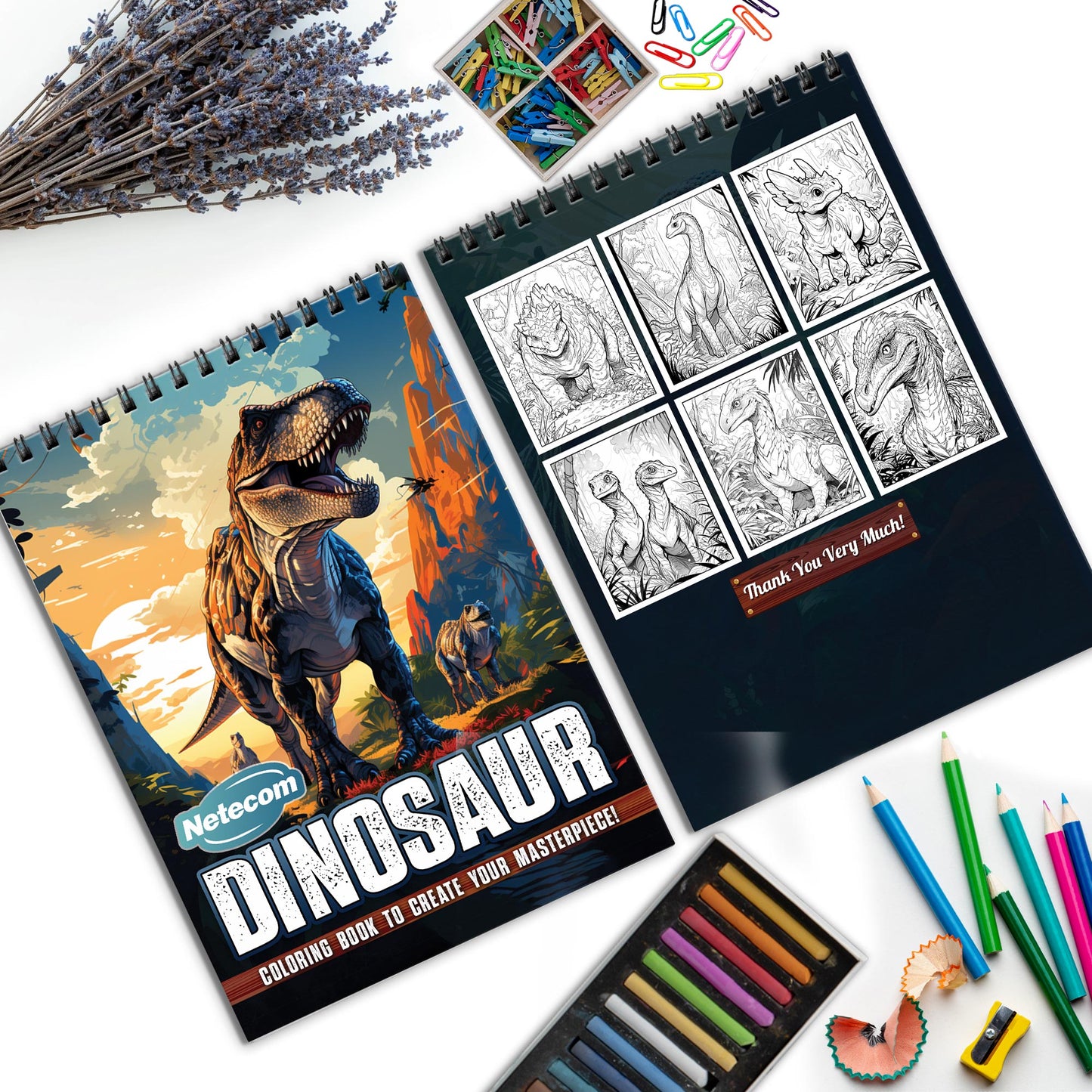 Dinosaur Spiral Bound Coloring Book, Prehistoric Dinosaurs for a Jurassic Art Adventure, Great for Dino Lovers and Aspiring Paleontologists