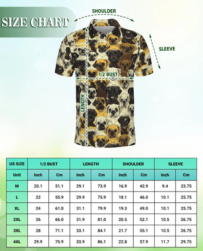 Pug Dog All Over Print Polo Shirt | Netecom