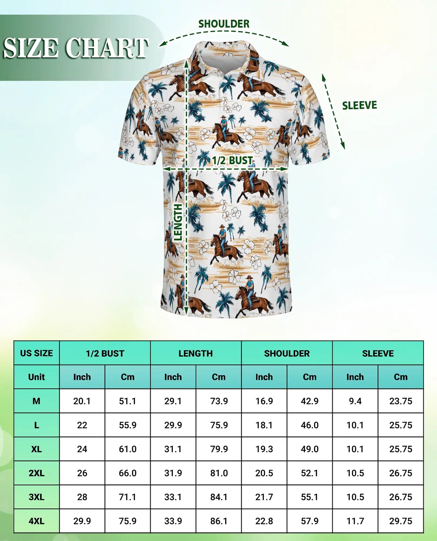 Cowboy Horse Hawaiian 3D Polo Shirt for Men | Netecom