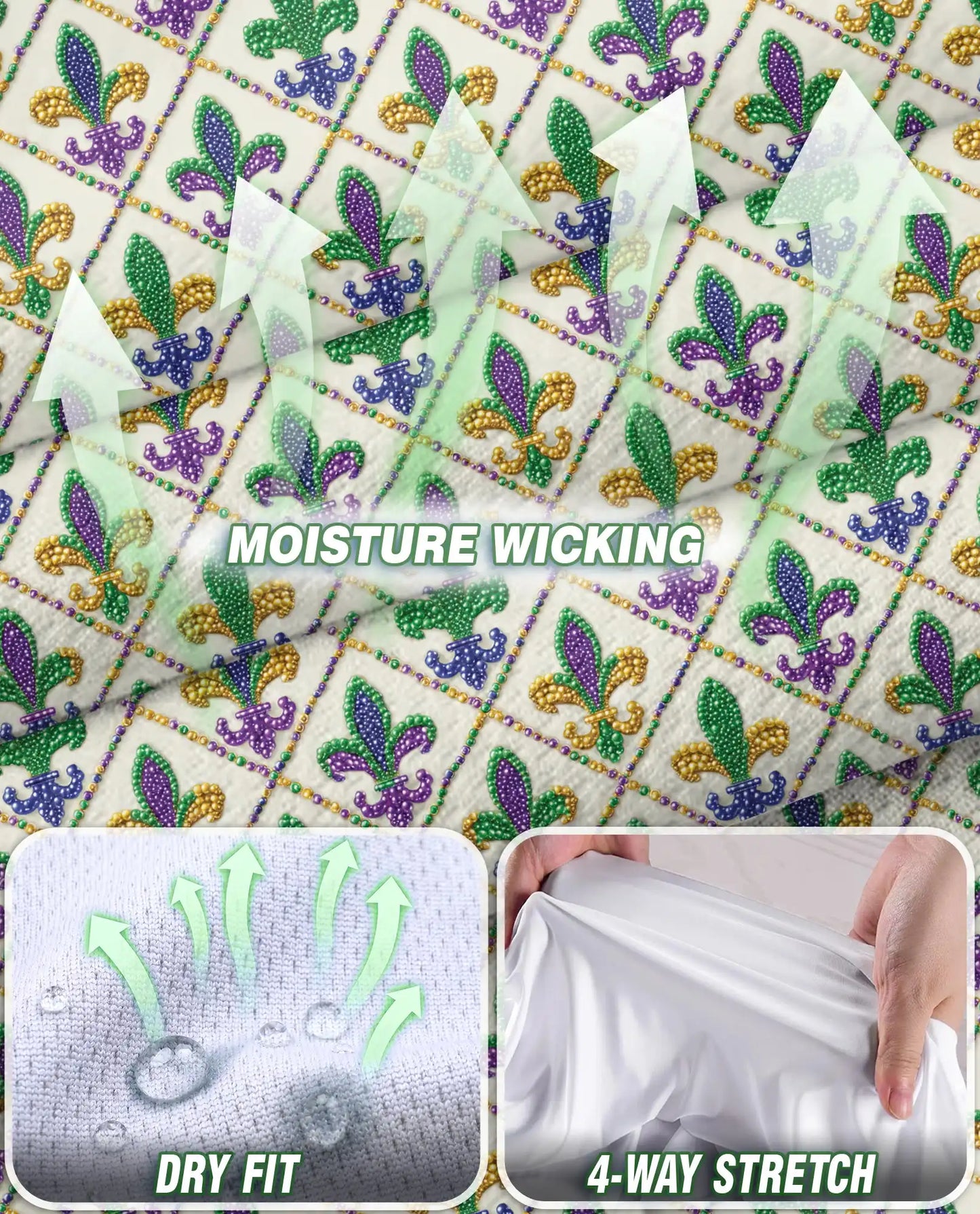 Mardi Gras Fleur de Lis Pattern Sleeveless Polo Shirt for Women | Netecom