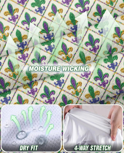 Mardi Gras Fleur de Lis Pattern Sleeveless Polo Shirt for Women | Netecom