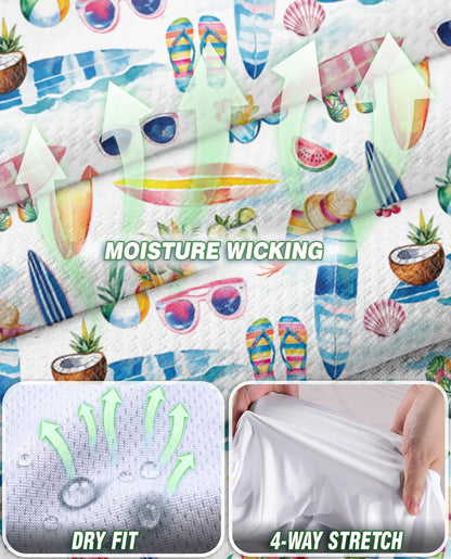 Colorful Tropical Surf Beach Sleeveless Polo Shirt for Women | Netecom
