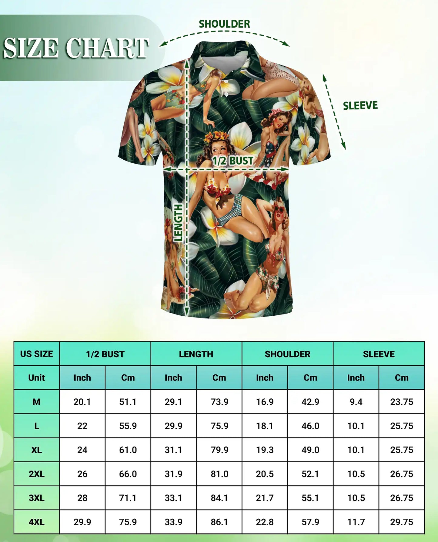 Vintage Pin Up Tropical Polo Shirt | Netecom