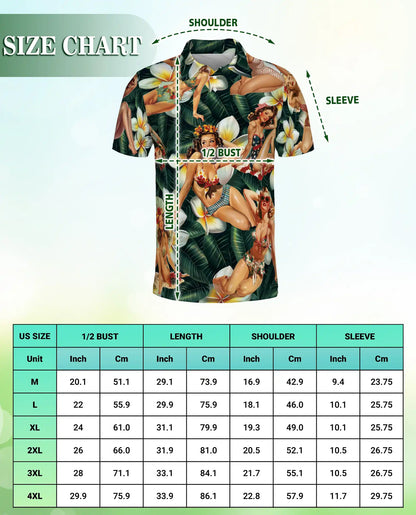 Vintage Pin Up Tropical Polo Shirt | Netecom