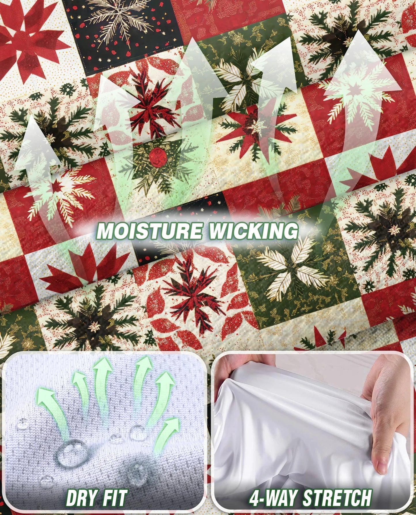 Christmas Quilt Pattern Sleeveless Polo Shirt for Women | Netecom