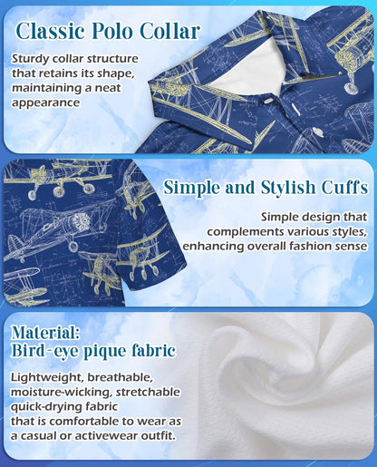 Vintage Aircraft Polo Shirt for Men – Classic Aviation Style | Netecom