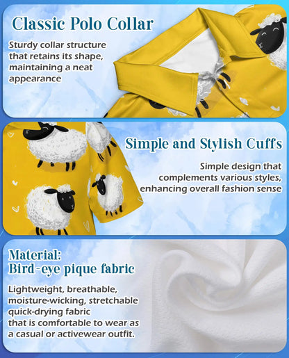 Cute Sheep Polo Shirt for Men – Farm Animal Style | Netecom