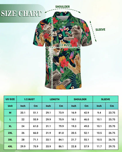 Kitten Hawaiian Polo Shirt for Men – Tropical Ocean Style | Netecom