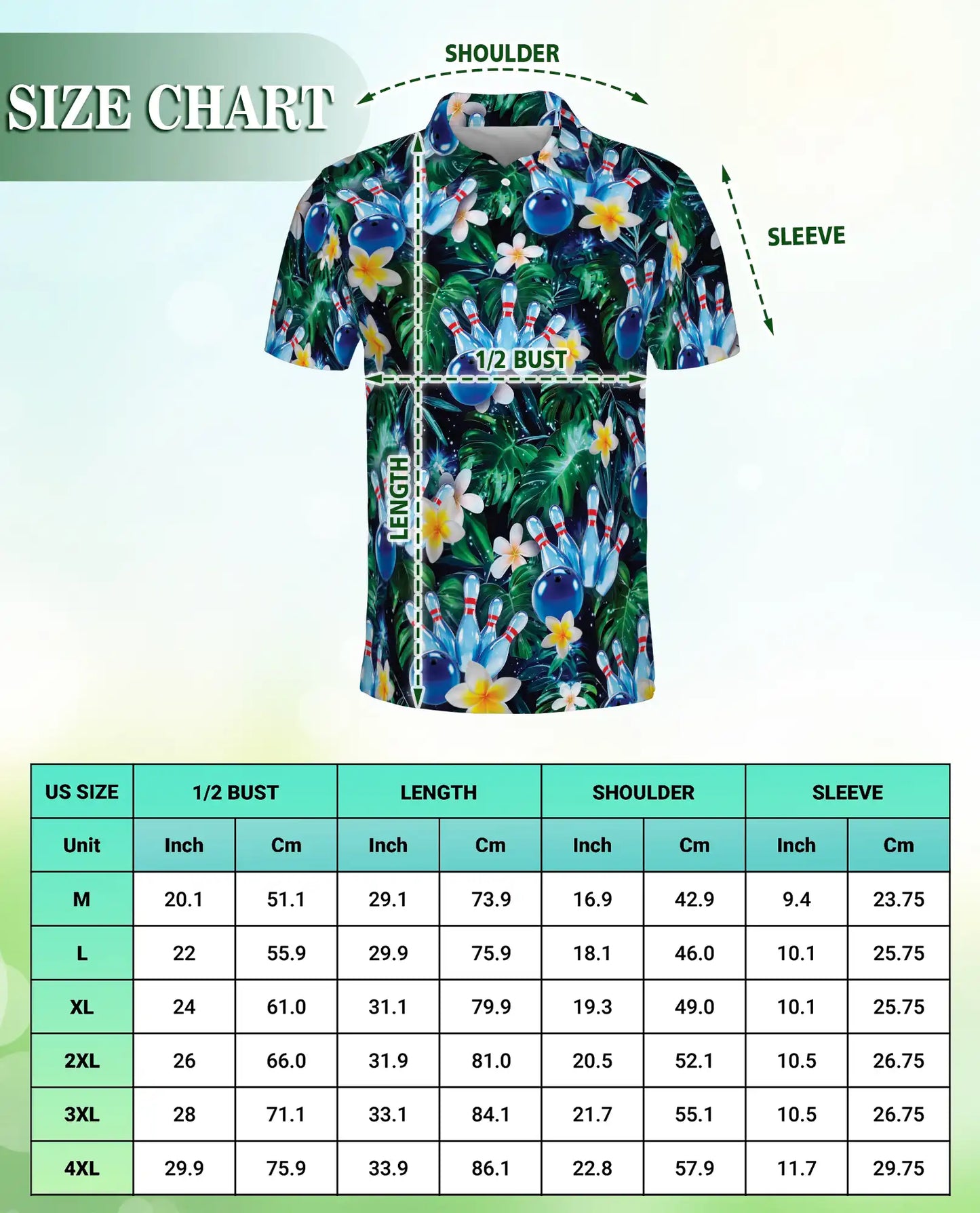 Tropical Bowling 3D Polo Shirt for Men – Floral Palm Tree Sports Style | Netecom