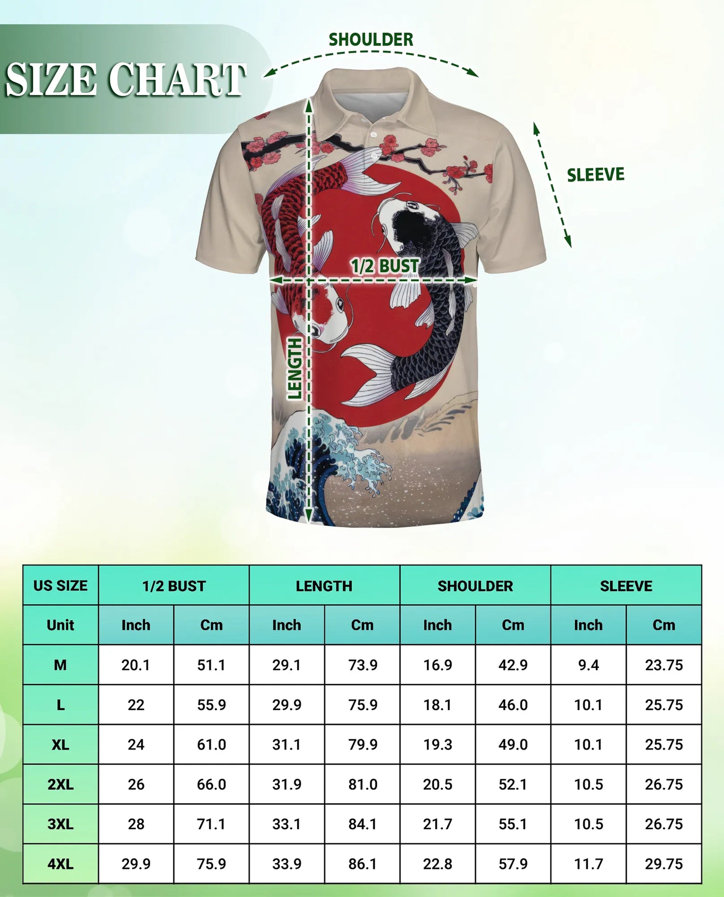 Yin Yang Koi Fish 3D Polo Shirt for Men – Japanese Zen Art Style | Netecom