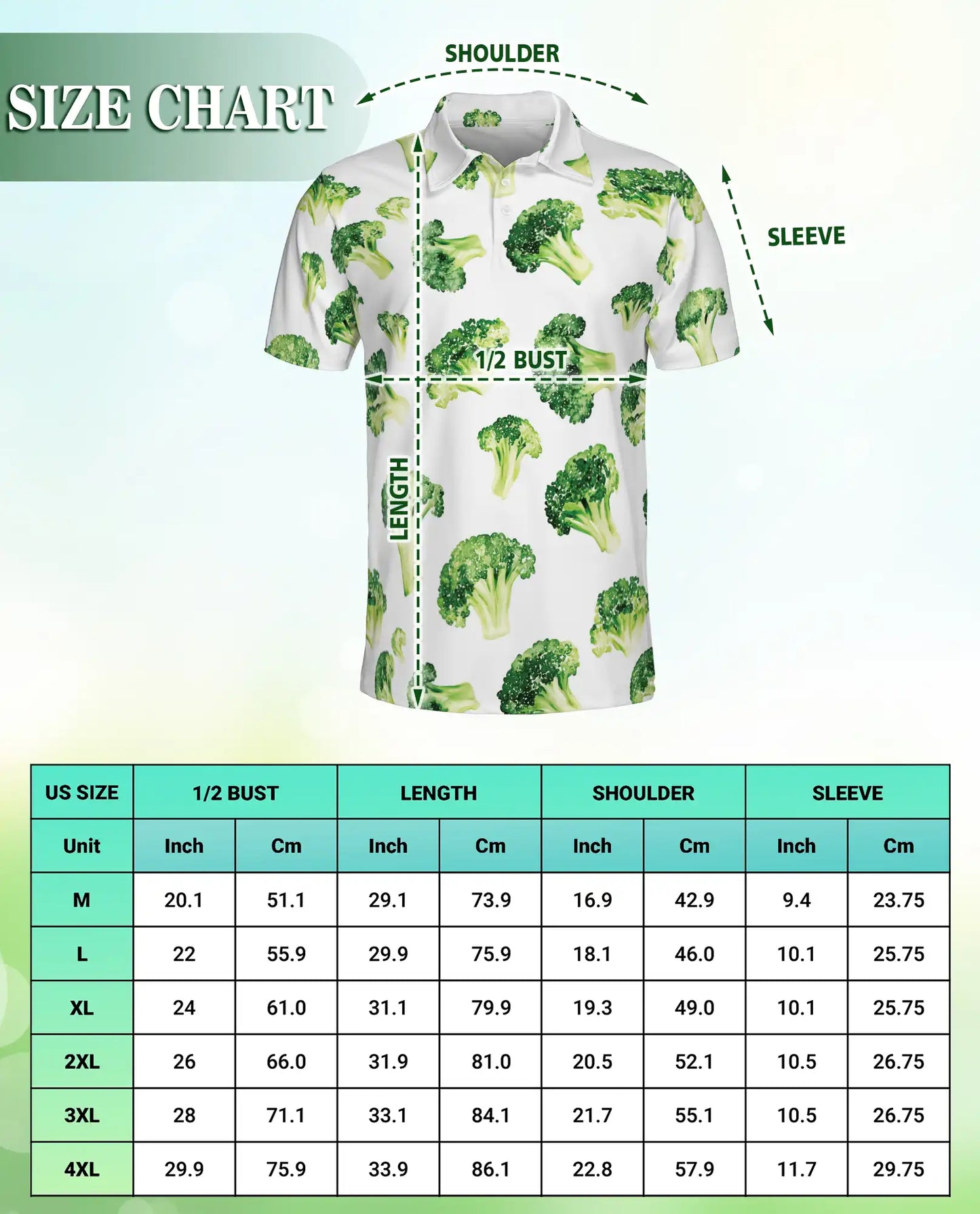 Broccoli Print Polo Shirt | Netecom