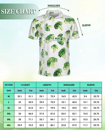 Broccoli Print Polo Shirt | Netecom