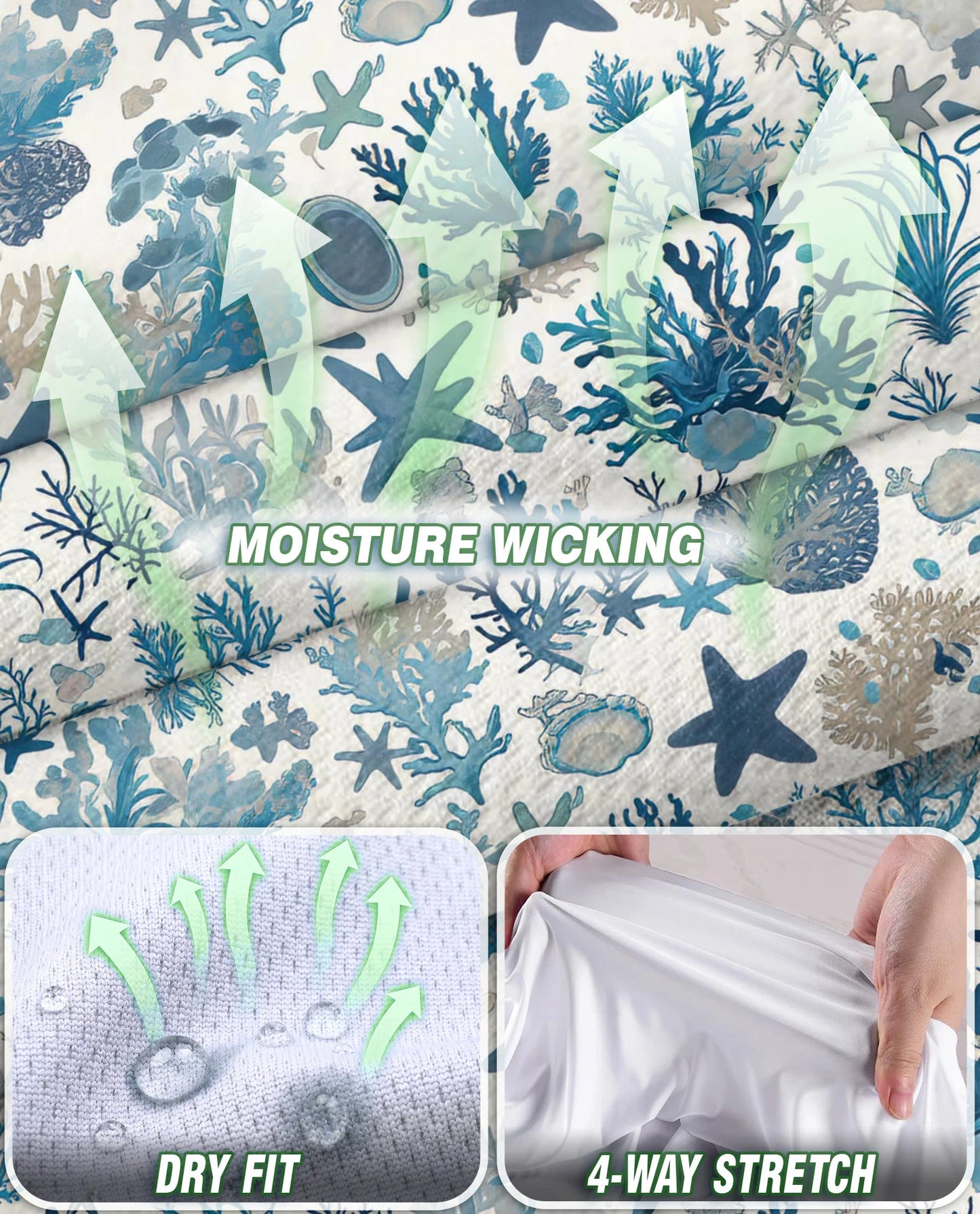 Sea Life Pattern Sleeveless Polo Shirt for Women | Netecom