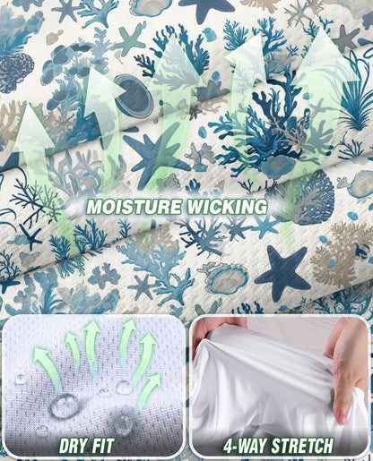 Sea Life Pattern Sleeveless Polo Shirt for Women | Netecom