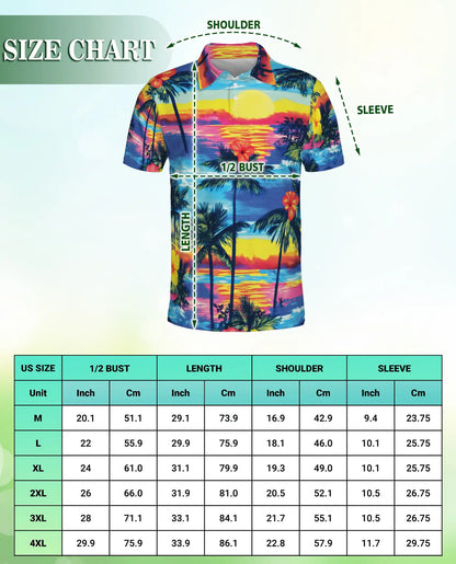 Tropical Sunset Hawaiian Polo Shirt | Netecom