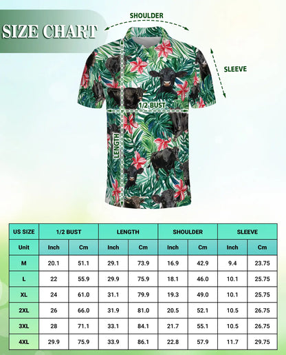Black Cow Tropical Polo Shirt – Floral Jungle Print | Netecom