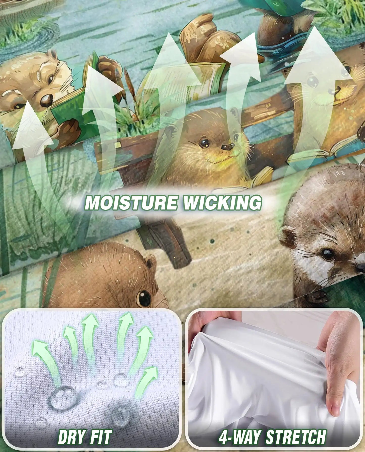 Cute Otter Reading Book Sleeveless Polo Shirt for Women – Animal Lover Style | Netecom