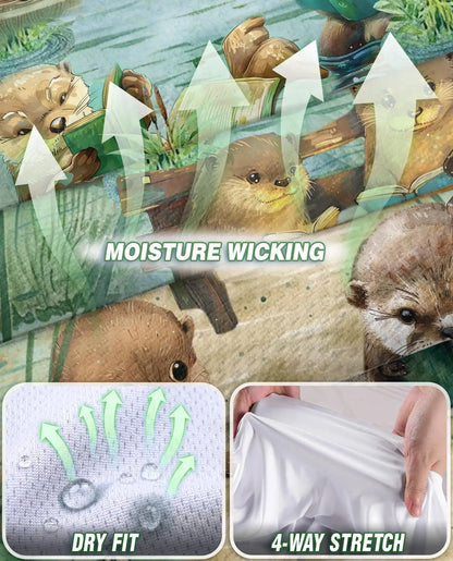 Cute Otter Reading Book Sleeveless Polo Shirt for Women – Animal Lover Style | Netecom