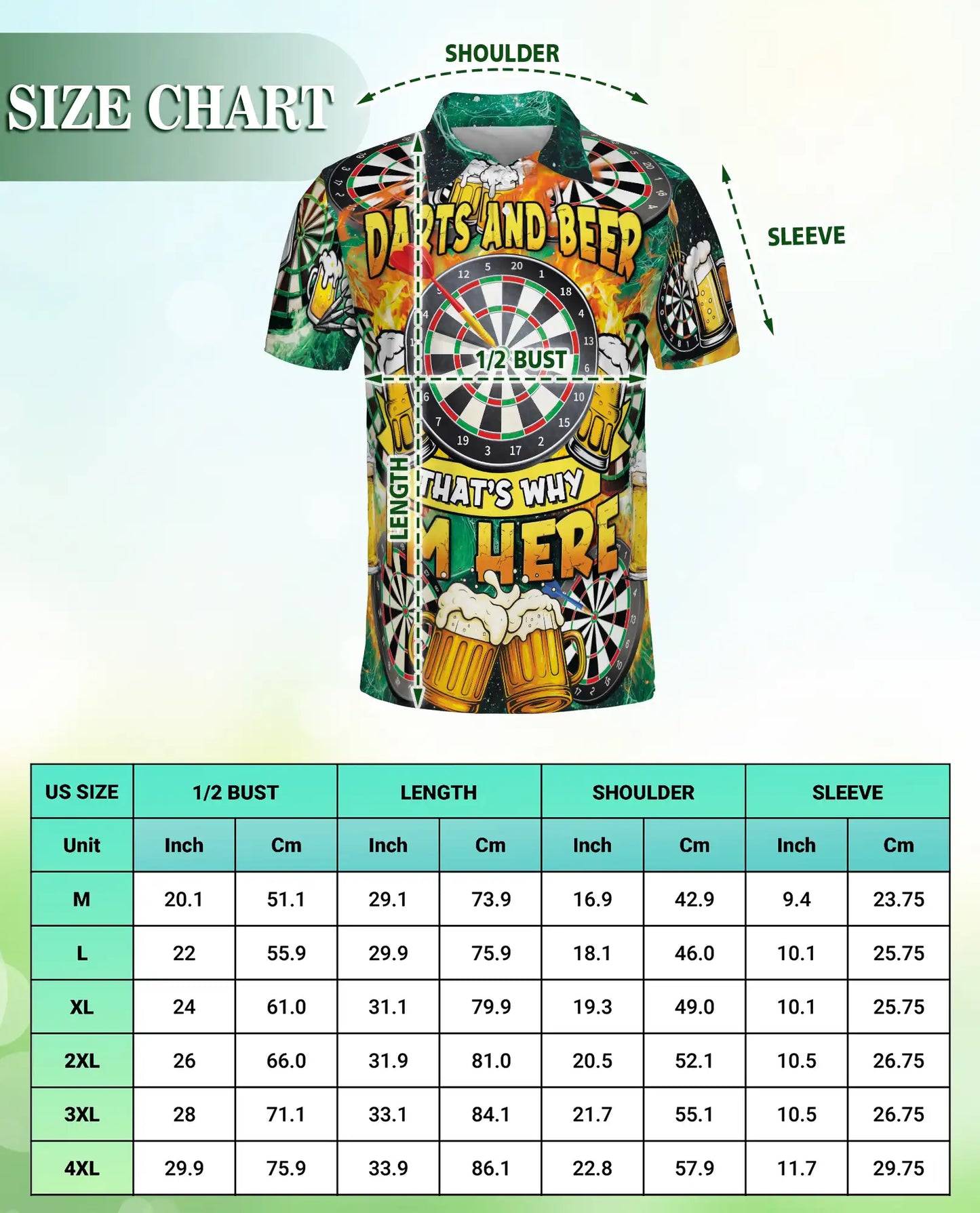 Darts And Beer Polo Shirt for Men-Dart Player Pub Game Beer Lover Shirt | Netecom