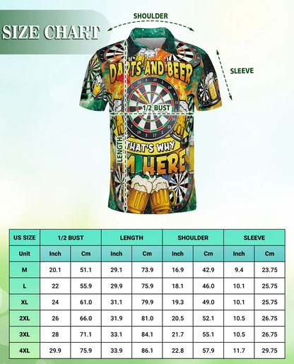 Darts And Beer Polo Shirt for Men-Dart Player Pub Game Beer Lover Shirt | Netecom