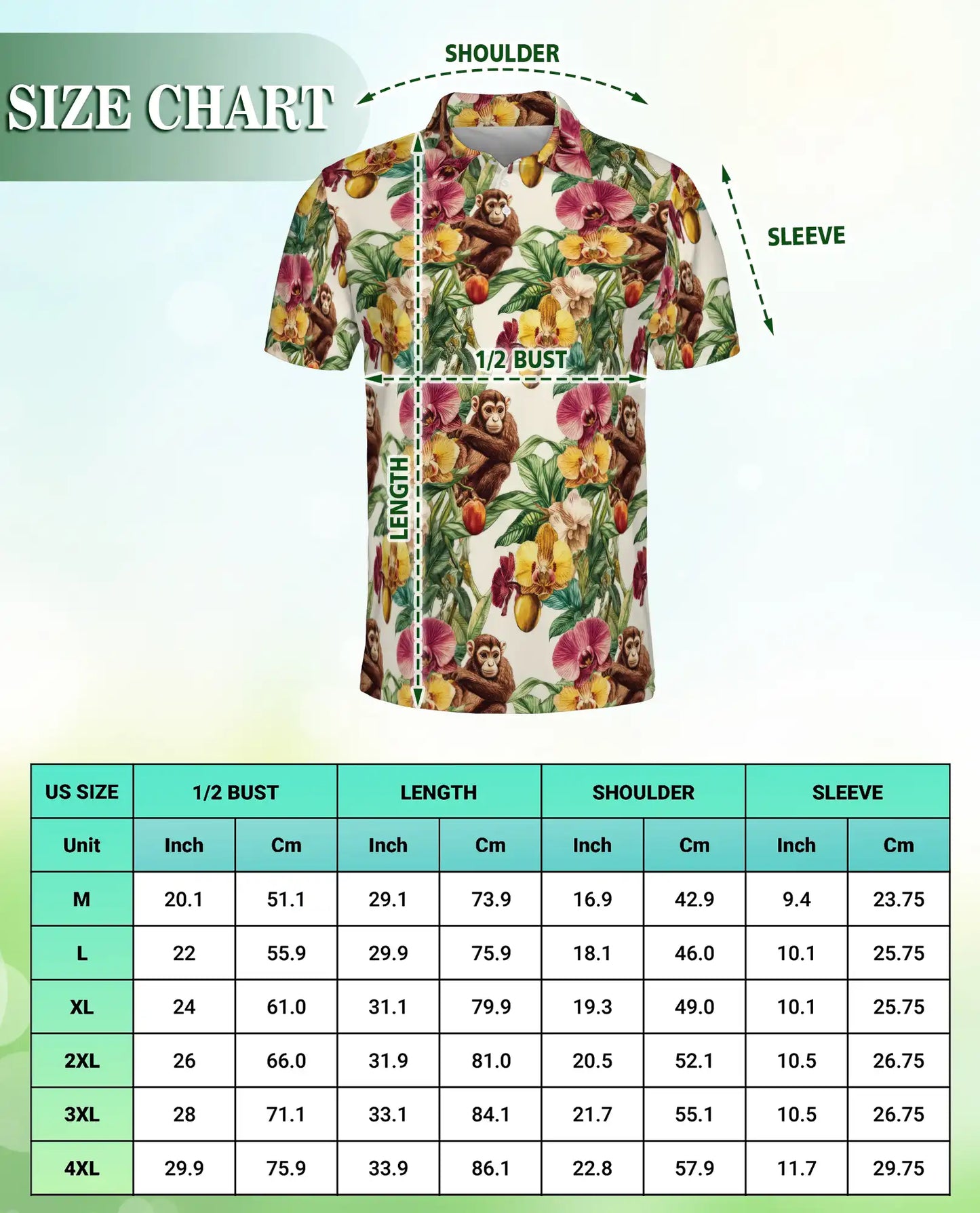 ropical Monkey Polo Shirt – Orchid Floral Print | Netecom