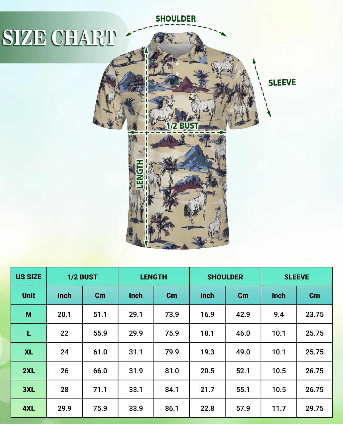 Goat Desert Tropical 3D Polo Shirt for Men – Rustic Farm Animal Style | Netecom
