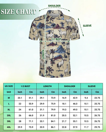 Goat Desert Tropical 3D Polo Shirt for Men – Rustic Farm Animal Style | Netecom