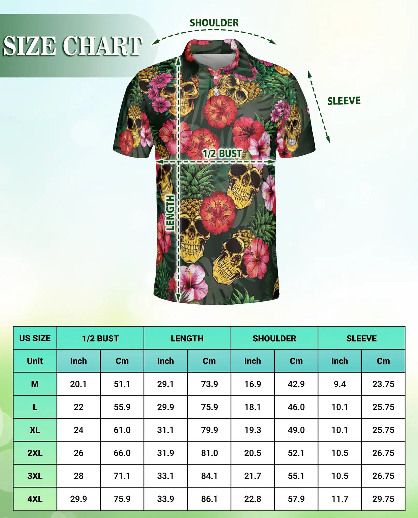 Skull Pineapple Polo Shirt – Tropical Gothic Style | Netecom