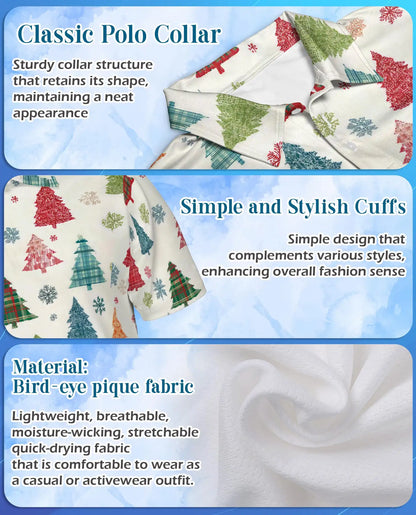 Plaid Christmas Tree Polo Shirt - Festive Holiday Style | Netecom
