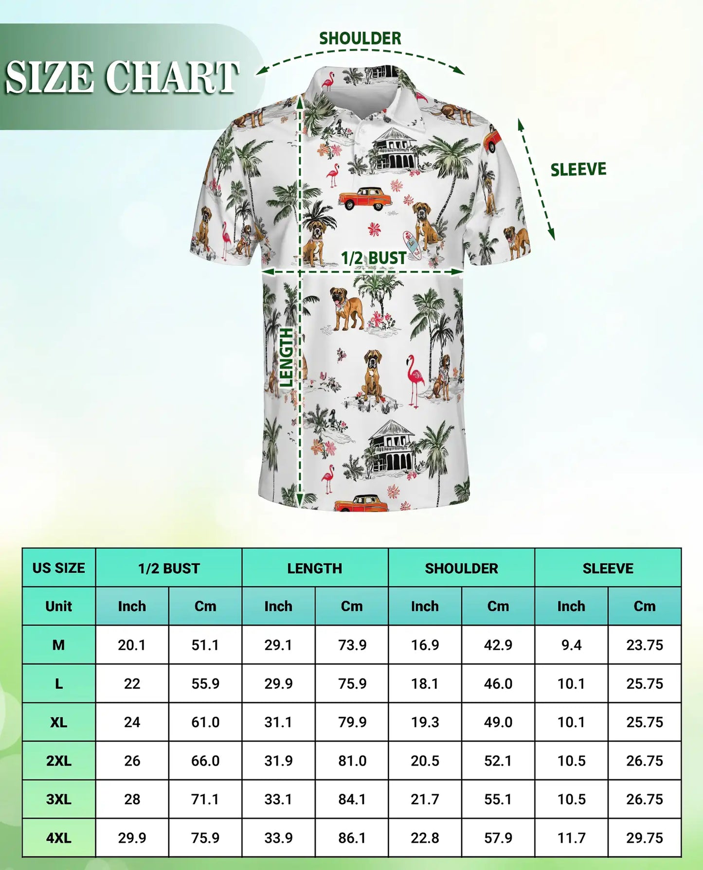 Boxer Dog Tropical Polo Shirt – Beach Island Print | Netecom