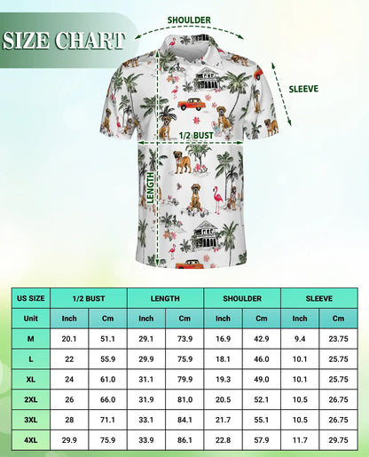 Boxer Dog Tropical Polo Shirt – Beach Island Print | Netecom