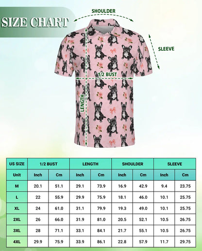 French Bulldog Rose Pattern Polo Shirt | Netecom