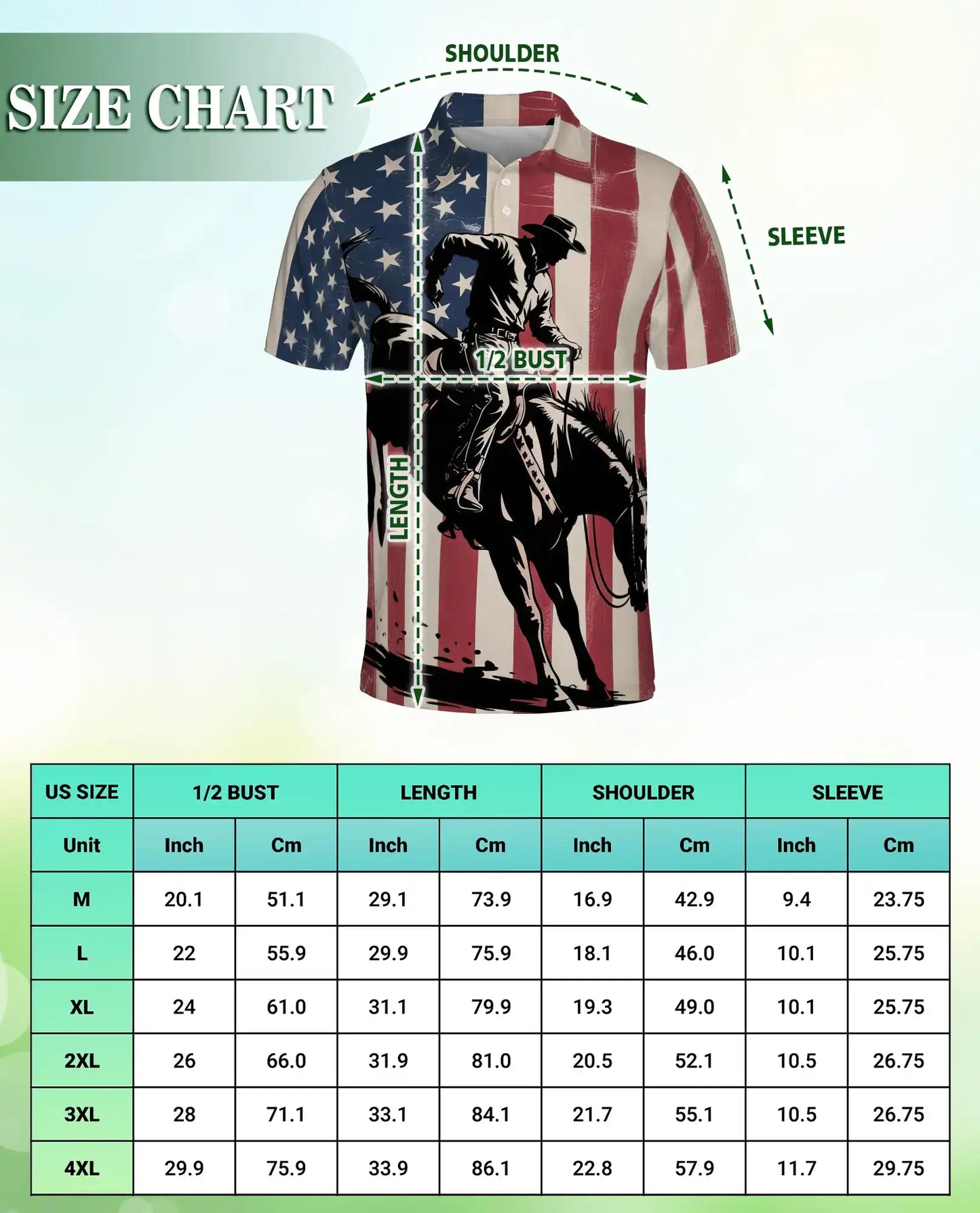 American Rodeo Polo Shirt for Men – USA Flag Western Style | Netecom