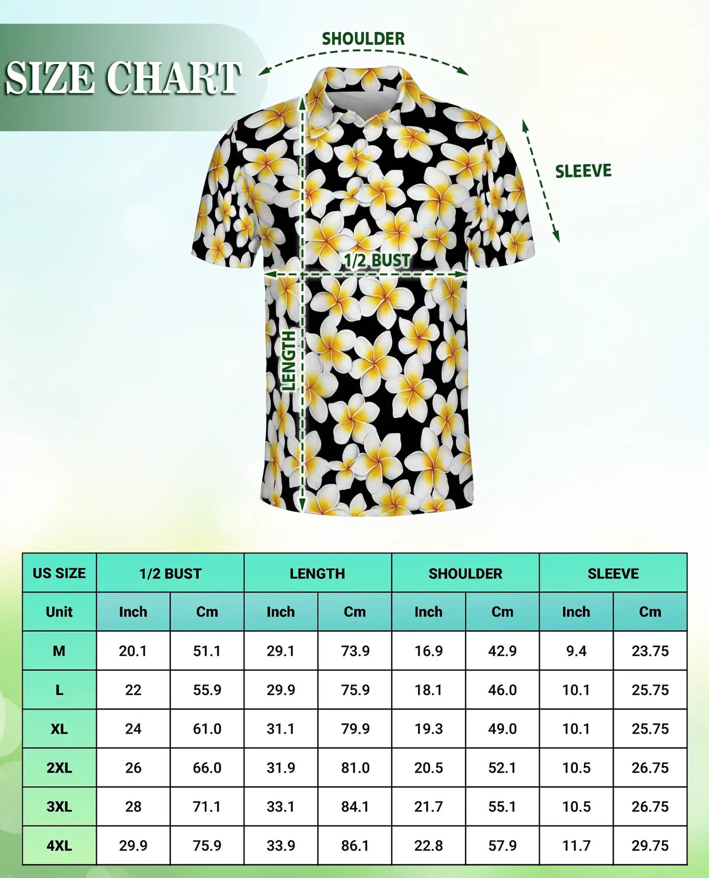 Plumeria Flower 3D Polo Shirt for Men – Tropical Floral Island Style | Netecom
