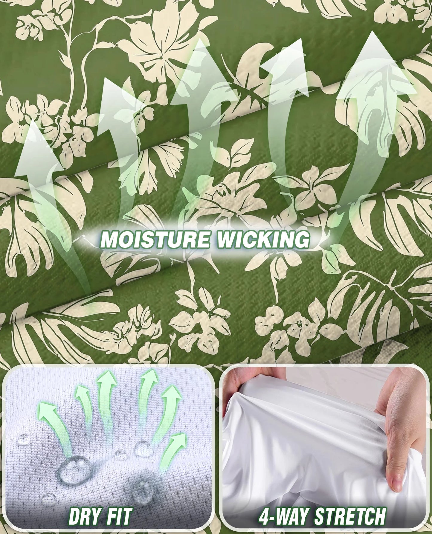 Green Monstera Leaf Sleeveless Polo Shirt for Women – Tropical Botanical Style | Netecom