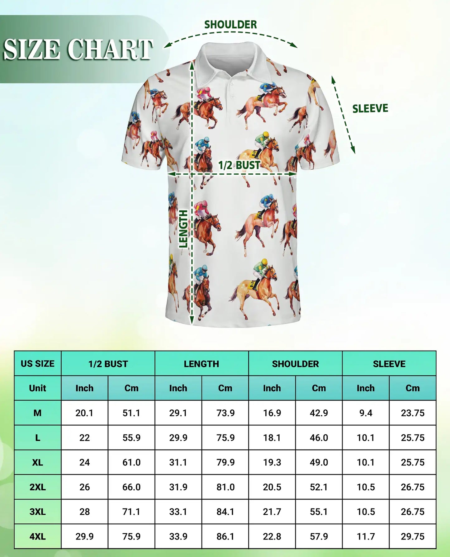 Minimal Horse Racing 3D Polo Shirt for Men – Classic Jockey Derby Style | Netecom