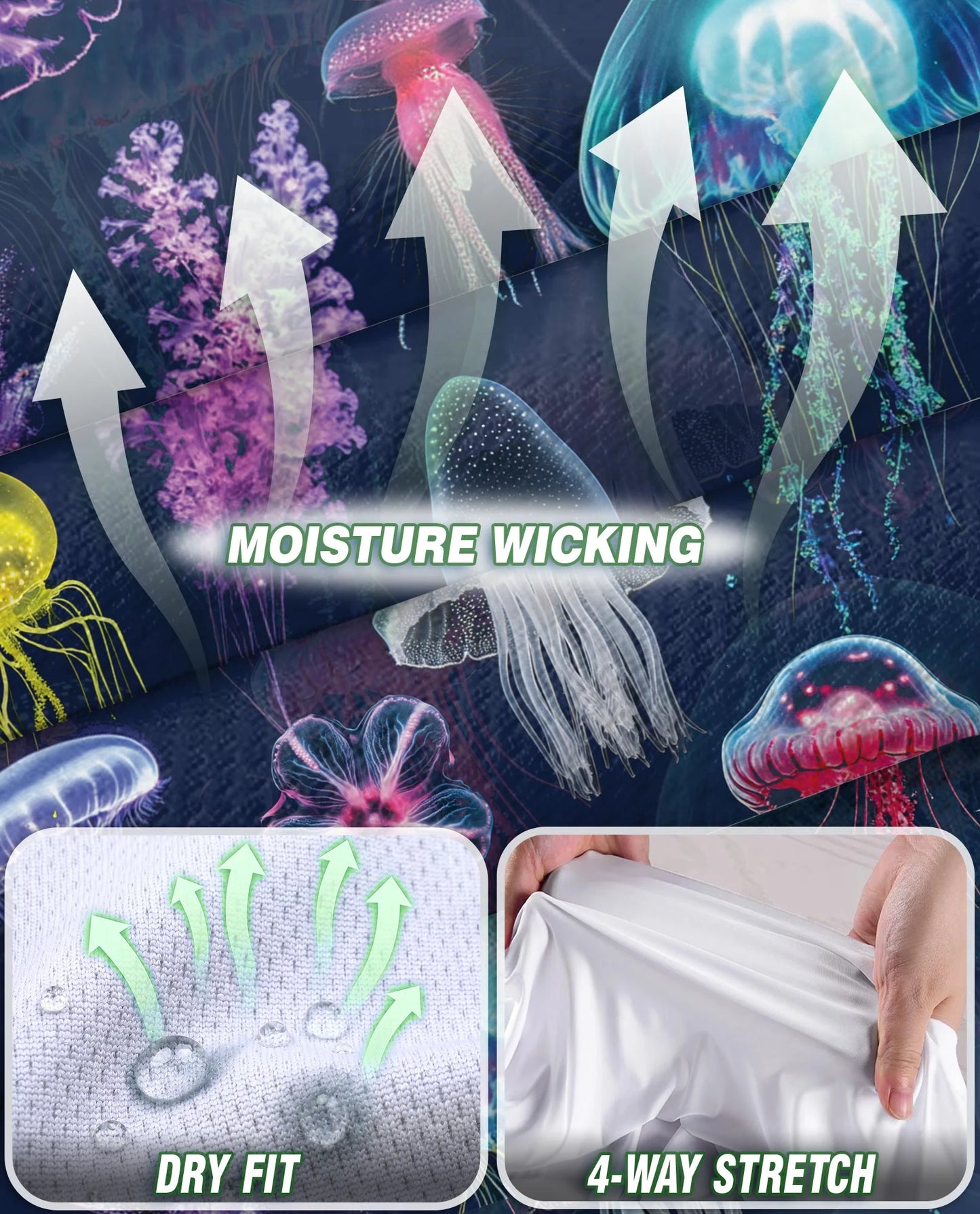 Luminescent Jellyfish Sleeveless Polo Shirt for Women – Ocean Glow Style | Netecom