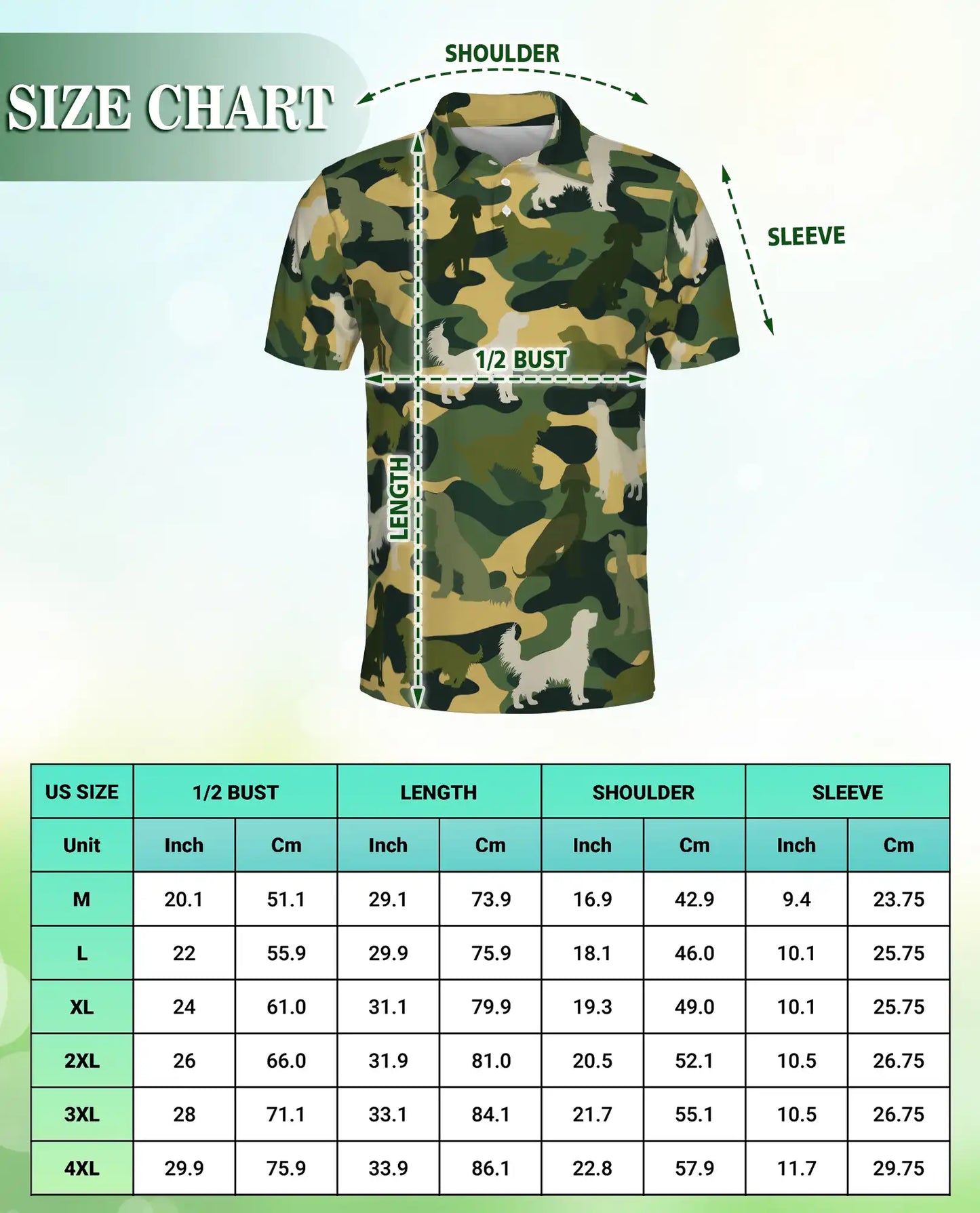 English Setter Dog 3D Polo Shirt – Funny Animal Camo Style | Netecom