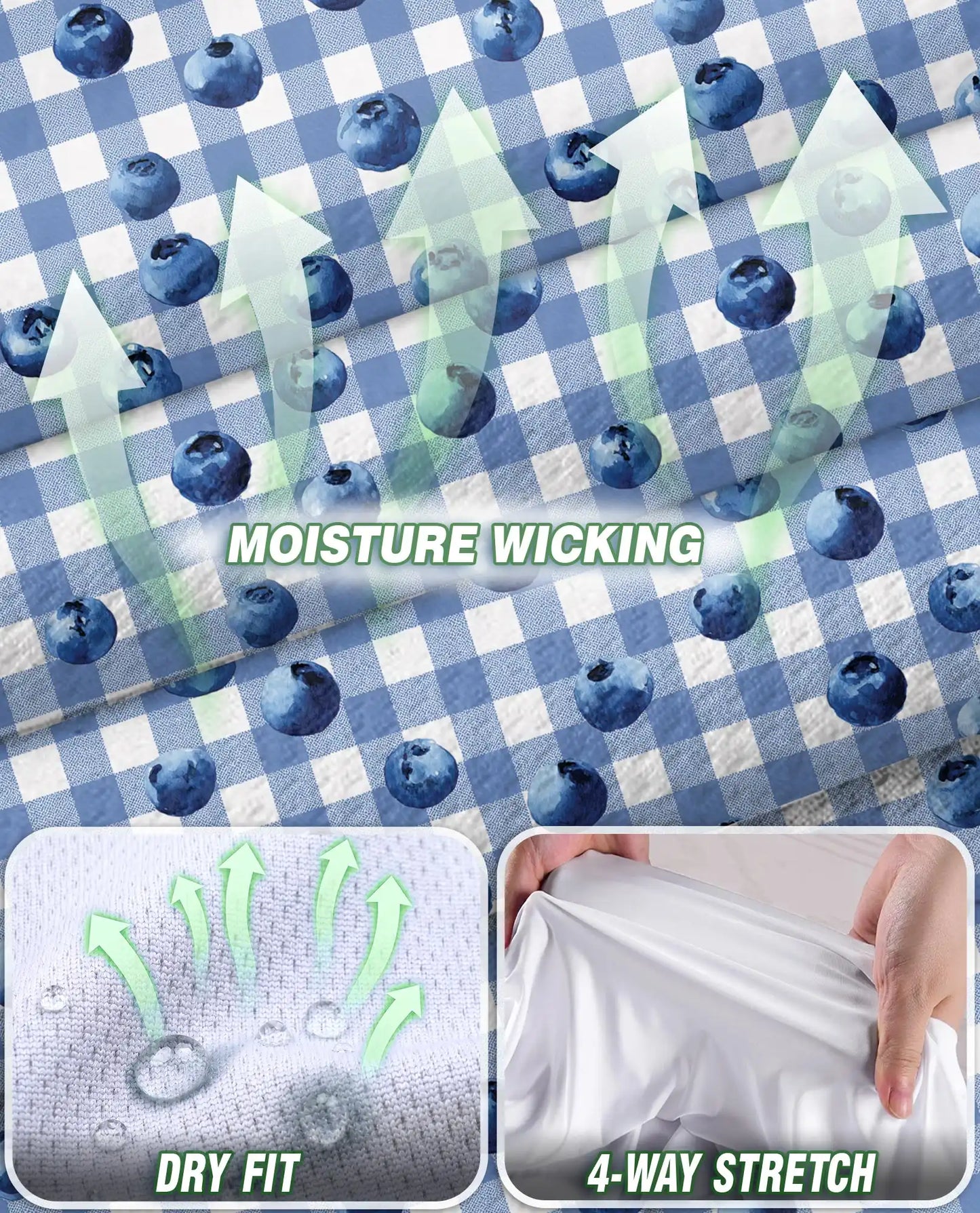 Blueberry Gingham Print Sleeveless Polo Shirt for Women  | Netecom