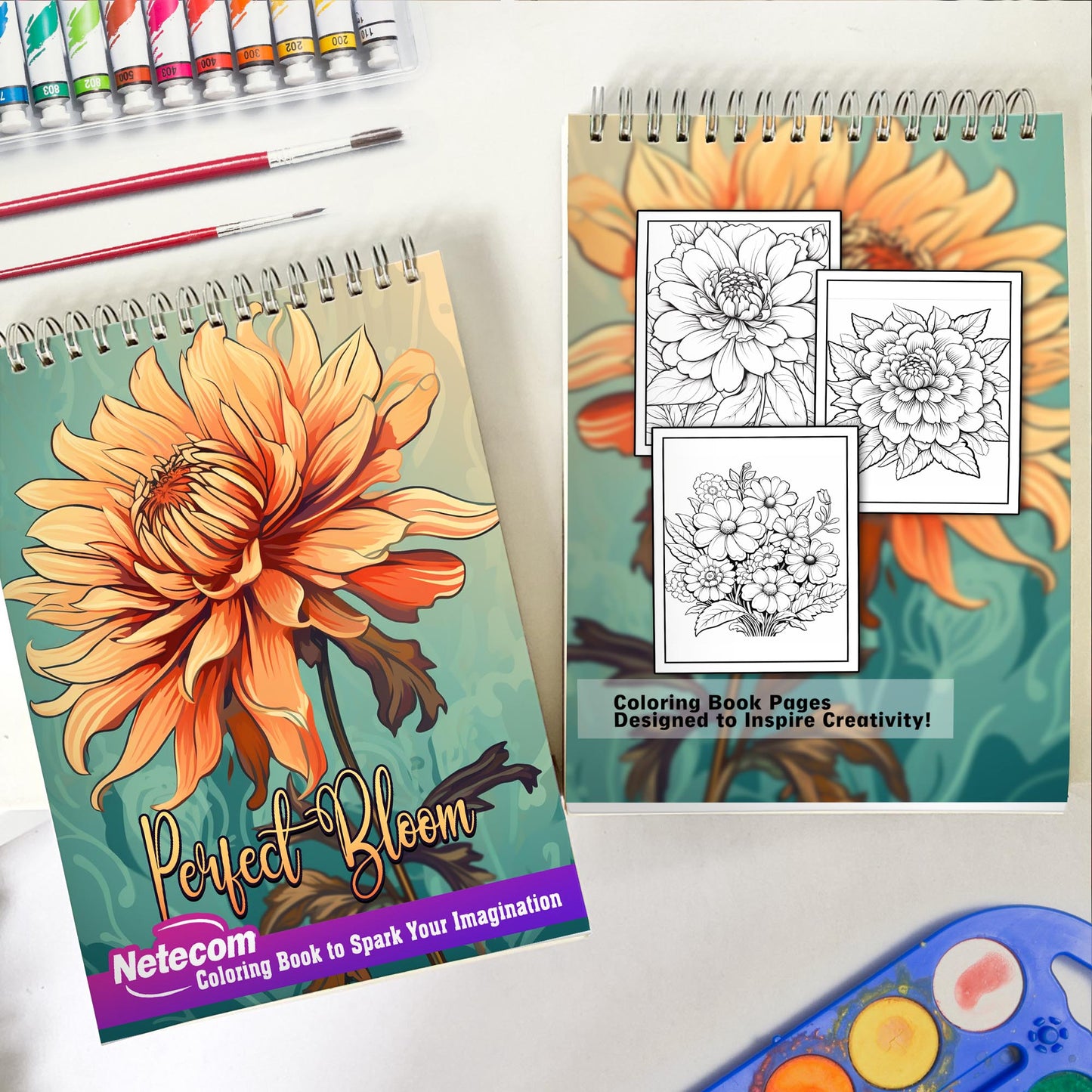 Perfect Bloom Large Print Spiral Bound Coloring Book: Dive into a Colorful Journey with the Perfect Bloom