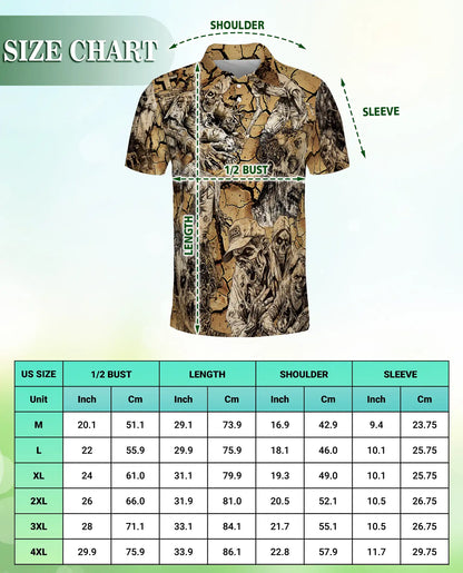 Zombie Apocalypse Polo Shirt for Men – Creepy Horror Skeletons | Netecom