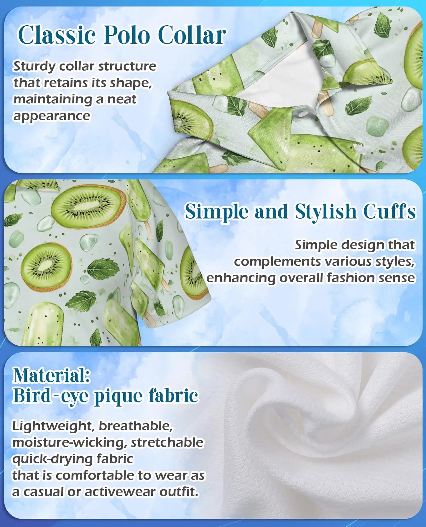 Kiwi Popsicle Polo Shirt for Men – Fresh Summer Style | Netecom