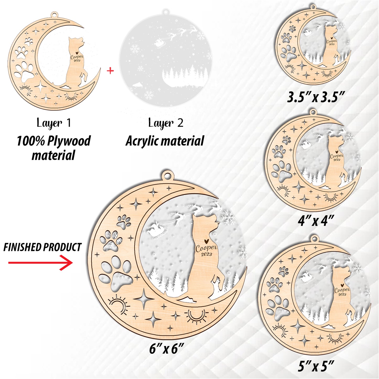 Netecom American Staffordshire Terrier Dog Memorial Suncatcher Personalized Dog Christmas Ornament, Bereavement Gifts for Loss of Pet, Dog Death Sympathy Gifts Pet Loss Sun Catchers, Dog Grief Gift